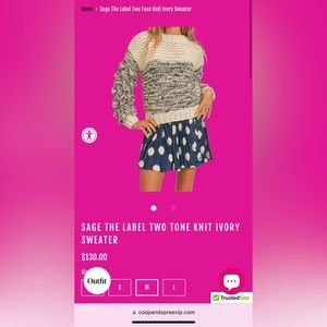 Sage the label two tone knit sweater